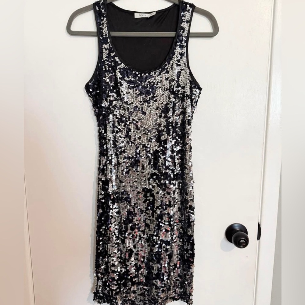 Ricki's Black and Silver Sequin Mini Dress